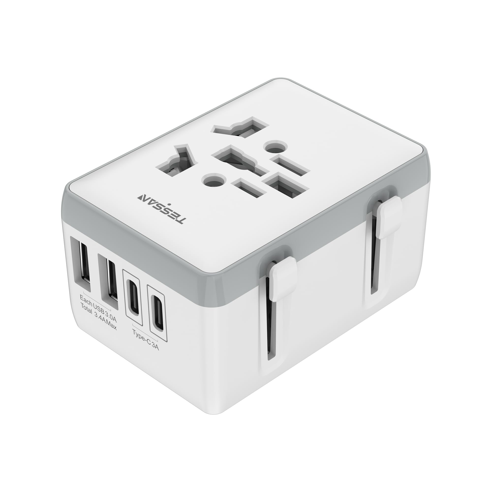 Overseas Conversion Plug Compatible with All World Countries TESSAN Overseas Travel Outlet Converter with 2 and 2 Ports 1 AC Outlet A O BF C Type сірий колір
Overseas Conversion Plug Compatible with All World Countries TESSAN Overseas Travel Outlet Converter with 2 and 2 Ports 1 AC Outlet A O BF C Type сірий колір