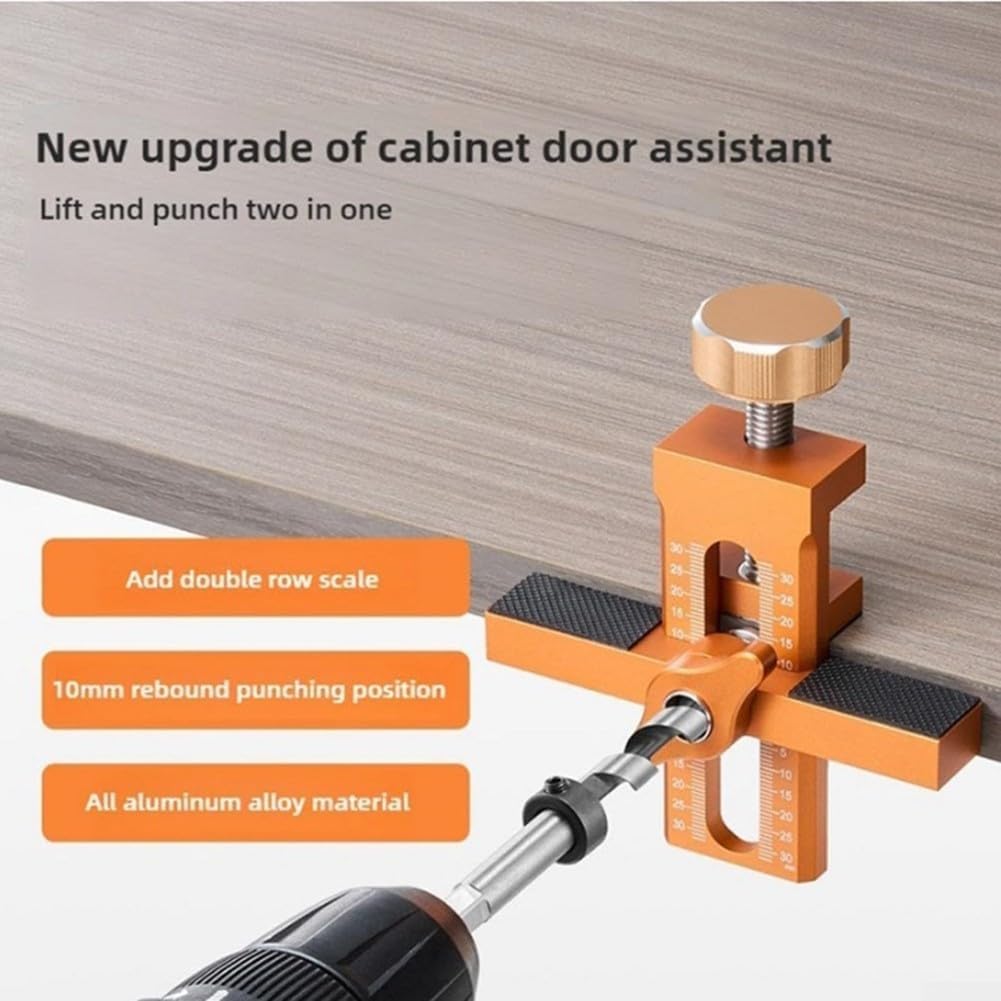 Cabinet Door Positioning Tool, 2-in-1 Cabinet Door Assistant with Drill Bit, Adjustable Mounting Jig for Installing Cabinet Doors, for Most Frameless C
Cabinet Door Positioning Tool, 2-in-1 Cabinet Door Assistant with Drill Bit, Adjustable Mounting Jig for Installing Cabinet Doors, for Most Frameless C