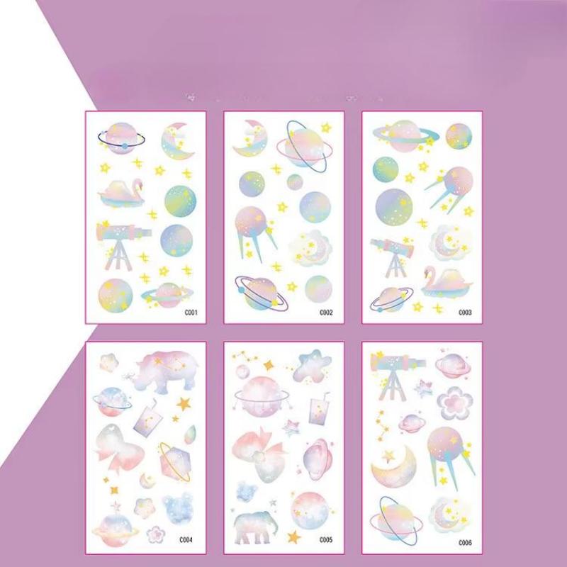 6PCS/set Kids Space Themed Temporary Tattoos Fantasy Planet Designs Fun Preschool Party Favors Stickers
6PCS/set Kids Space Themed Temporary Tattoos Fantasy Planet Designs Fun Preschool Party Favors Stickers
