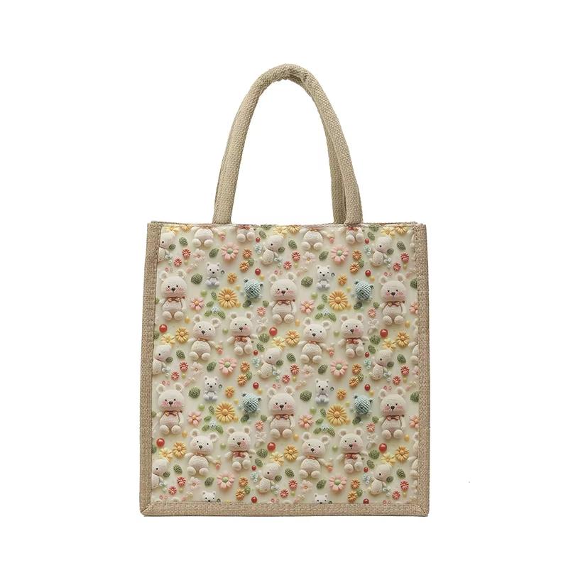Fashion Linen Handbag 3D Printed Canvas Bag Casual Women Recycle Tote Portable Shopping Bag Student Lunch Food Bento Bag
Fashion Linen Handbag 3D Printed Canvas Bag Casual Women Recycle Tote Portable Shopping Bag Student Lunch Food Bento Bag