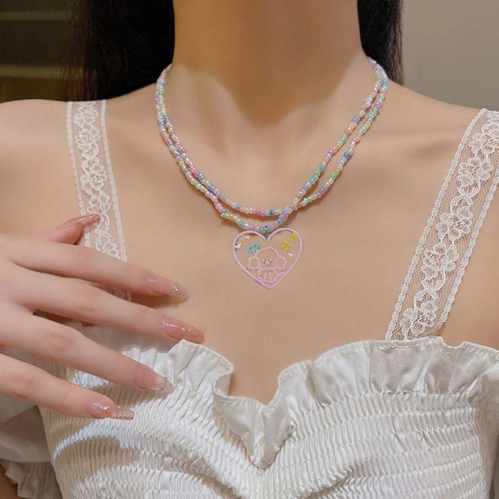 Versatile Colorful Beads Heart Flower Necklace Cute Five-pointed Star Collarbone Chain Woman
Versatile Colorful Beads Heart Flower Necklace Cute Five-pointed Star Collarbone Chain Woman
