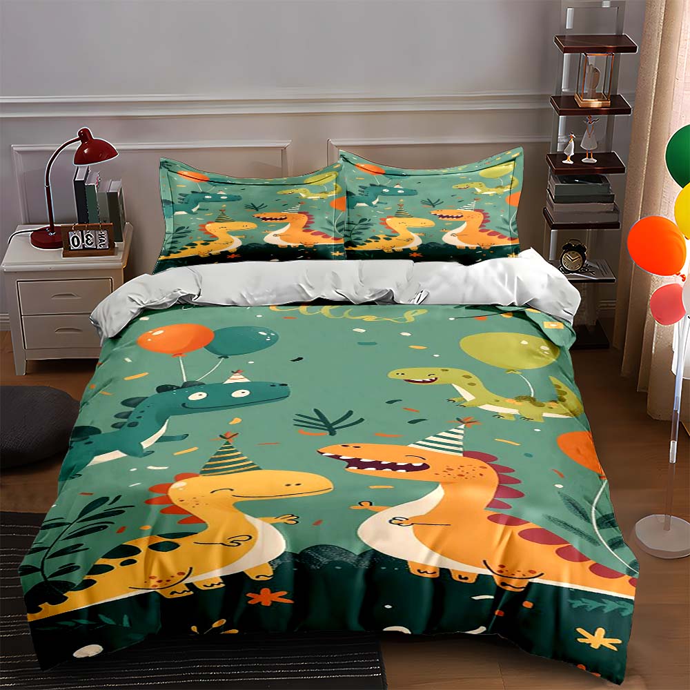 Playful dinosaur celebration Bedding Duvet cover sets Duvet covers Pillowcases gifts (1 * Duvet Cover 2 * Pillowcases, without duvet insert) 135x200cm
Playful dinosaur celebration Bedding Duvet cover sets Duvet covers Pillowcases gifts (1 * Duvet Cover 2 * Pillowcases, without duvet insert) 135x200cm