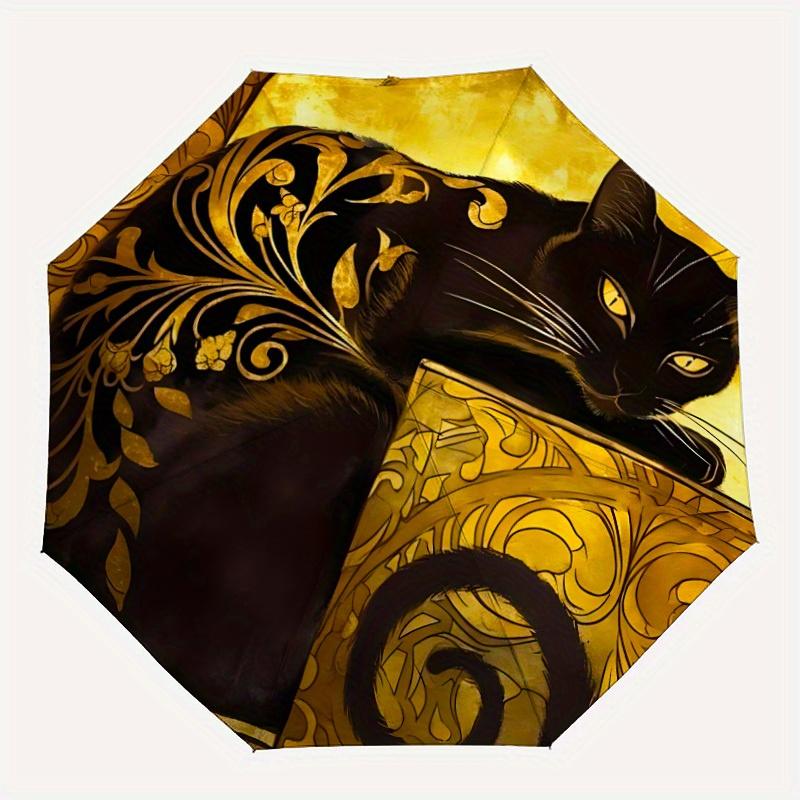 1pc Cat Gold Automatic Open/Close, Foldable Compact Umbrella with 8-Rib Shaft, Perfect Gift For Men And Women, Casual Style, Vibrant Motif,
1pc Cat Gold Automatic Open/Close, Foldable Compact Umbrella with 8-Rib Shaft, Perfect Gift For Men And Women, Casual Style, Vibrant Motif,