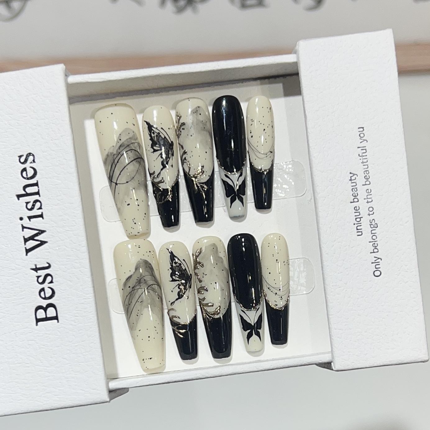 Chinese Style Wear Nail Pure Handmade Nail Art Fake Nail Patch Hand-painted Landscape Painting Butterfly French Magic Mirror Nail Patch extra small XS
Chinese Style Wear Nail Pure Handmade Nail Art Fake Nail Patch Hand-painted Landscape Painting Butterfly French Magic Mirror Nail Patch extra small XS