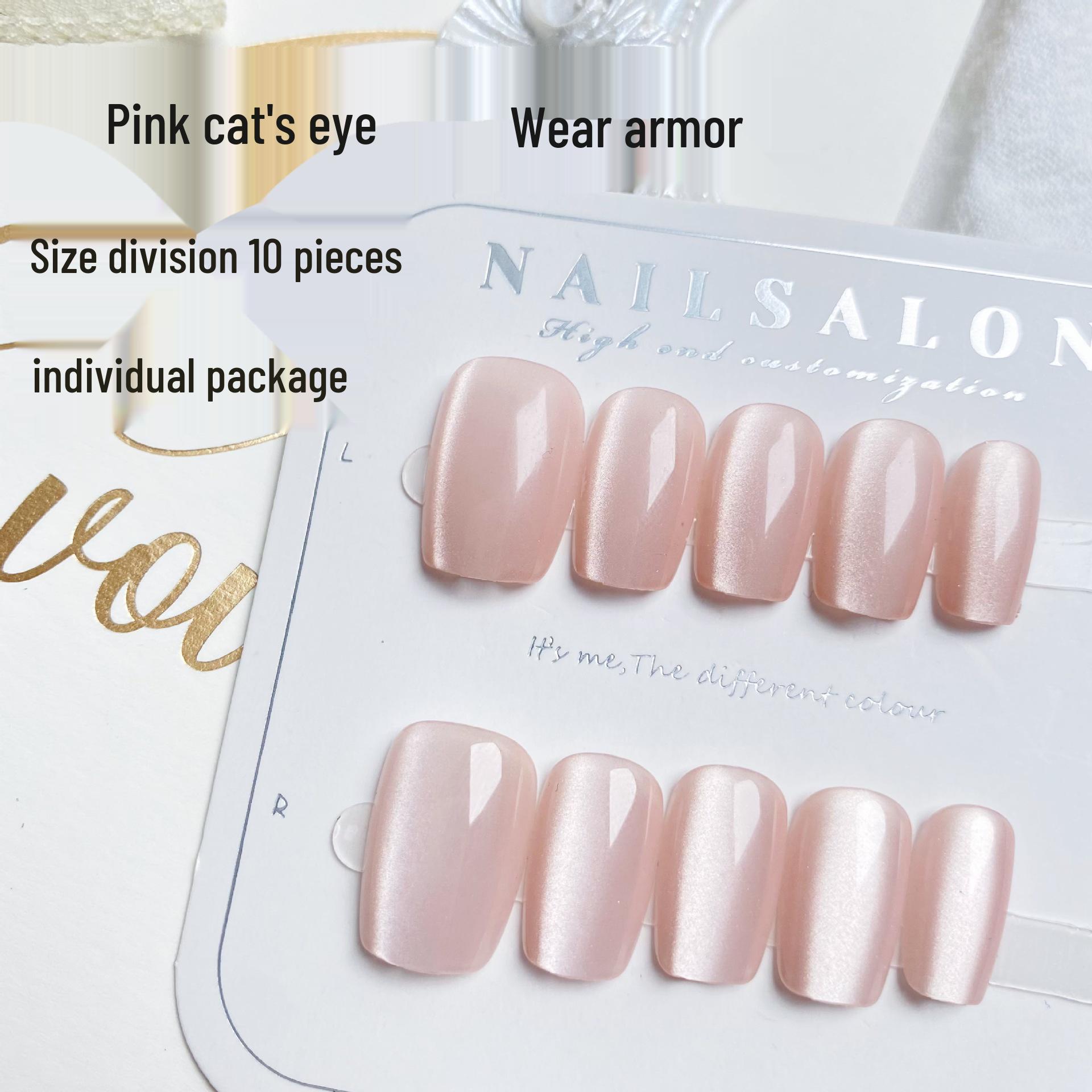 Nude Pink Cat Eye Press-On Nails with Moonlight Design - 10-Count Girly Manicure Stickers
Nude Pink Cat Eye Press-On Nails with Moonlight Design - 10-Count Girly Manicure Stickers