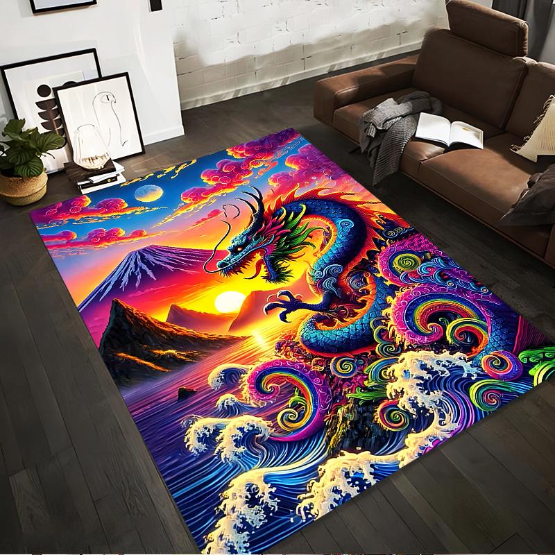 Colorful Dragon Carpet with Waves, Sunset, Mountain, and Clouds Design Suitable for use as an anti-slip for living room bedroom sofas 40x60cm( 15x23in )
Colorful Dragon Carpet with Waves, Sunset, Mountain, and Clouds Design Suitable for use as an anti-slip for living room bedroom sofas 40x60cm( 15x23in )