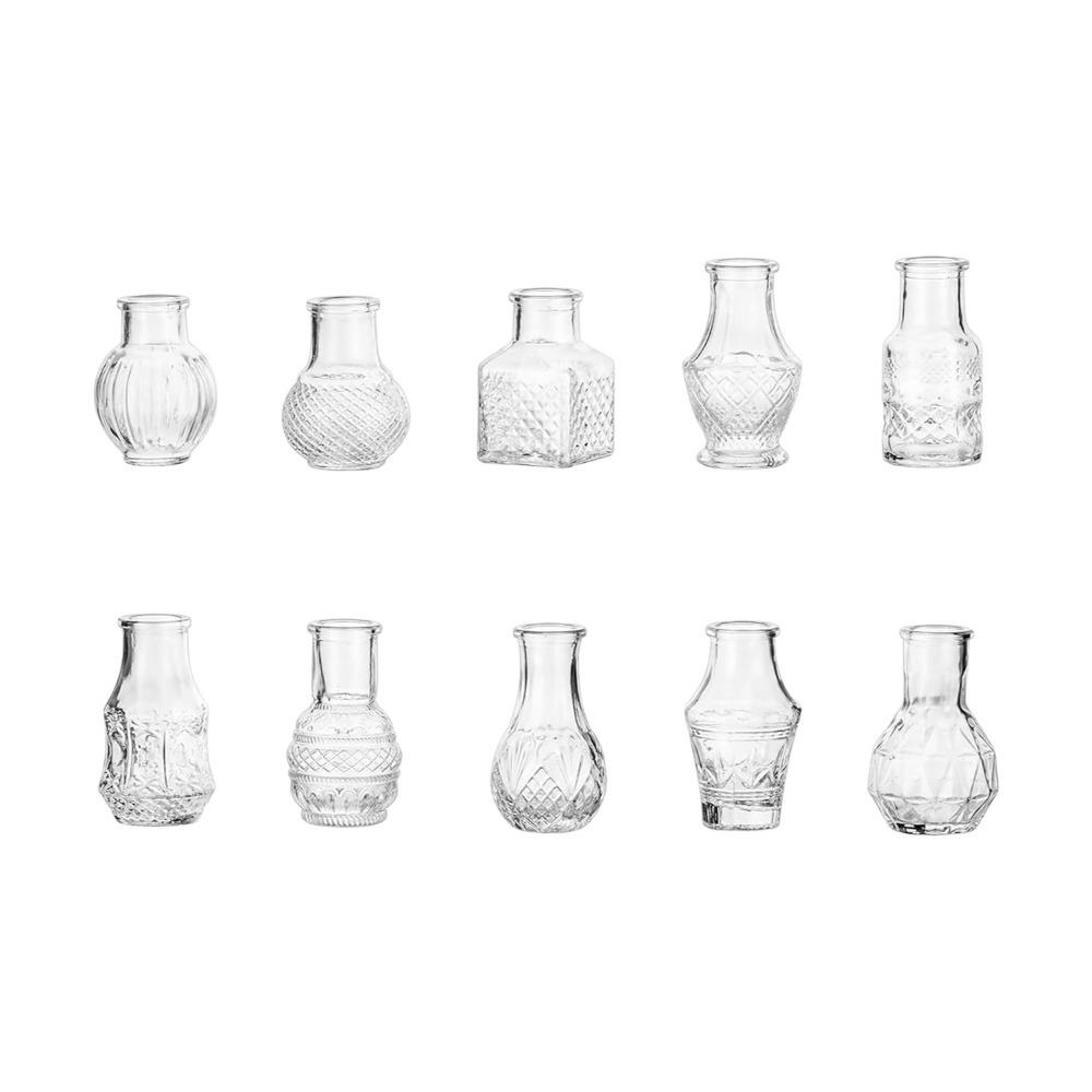 10PCS/SET Retro Relief Mini Glass Vase European Style Crystal Clear Small Vase Set Decorative Elegant Flower Holder
10PCS/SET Retro Relief Mini Glass Vase European Style Crystal Clear Small Vase Set Decorative Elegant Flower Holder