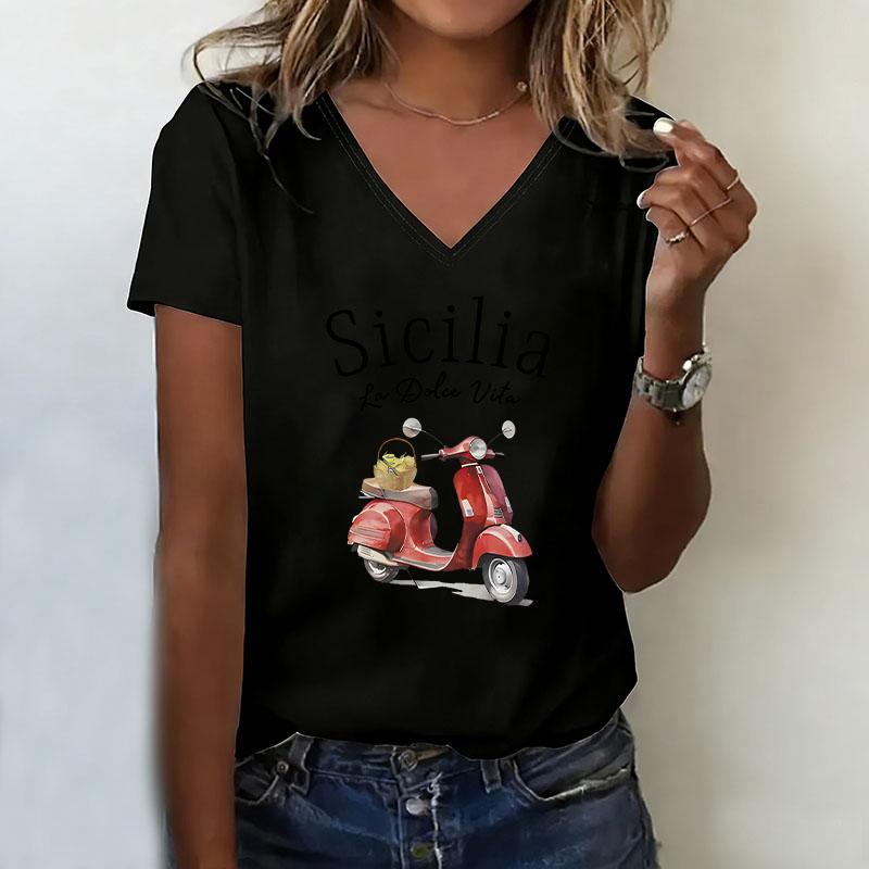 Casual and fashionable V-neck women s short sleeved summer T-shirt XL
Casual and fashionable V-neck women s short sleeved summer T-shirt XL