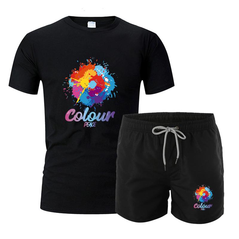 Summer cotton breathable sports short sleeved shorts set S чёрный
Summer cotton breathable sports short sleeved shorts set S чёрный