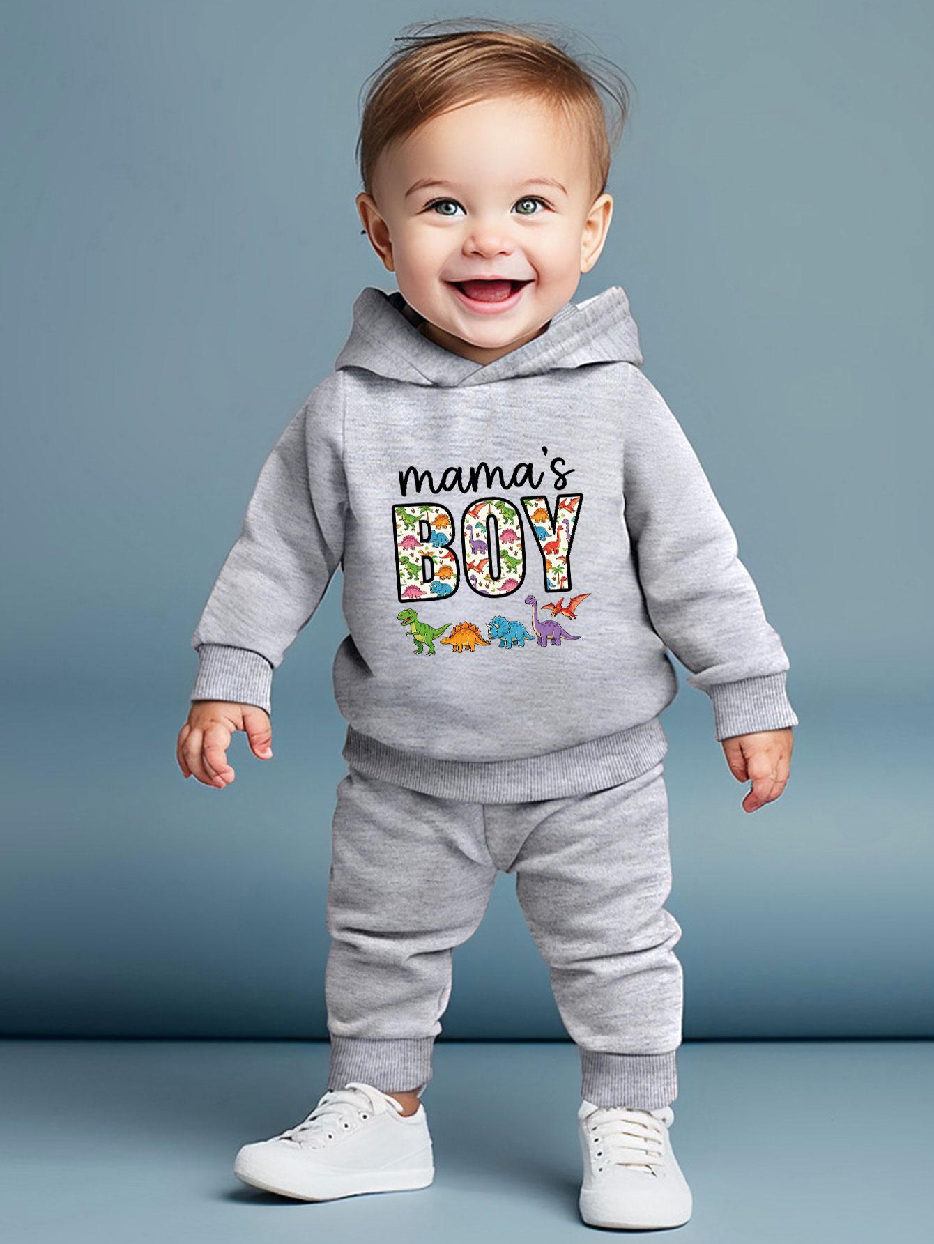 Cute Dinosaur Printed Hooded Top with Elastic Waist Pants, Lovely Baby Boys Casual Outdoor Two-Piece Outfit 6-9M
Cute Dinosaur Printed Hooded Top with Elastic Waist Pants, Lovely Baby Boys Casual Outdoor Two-Piece Outfit 6-9M