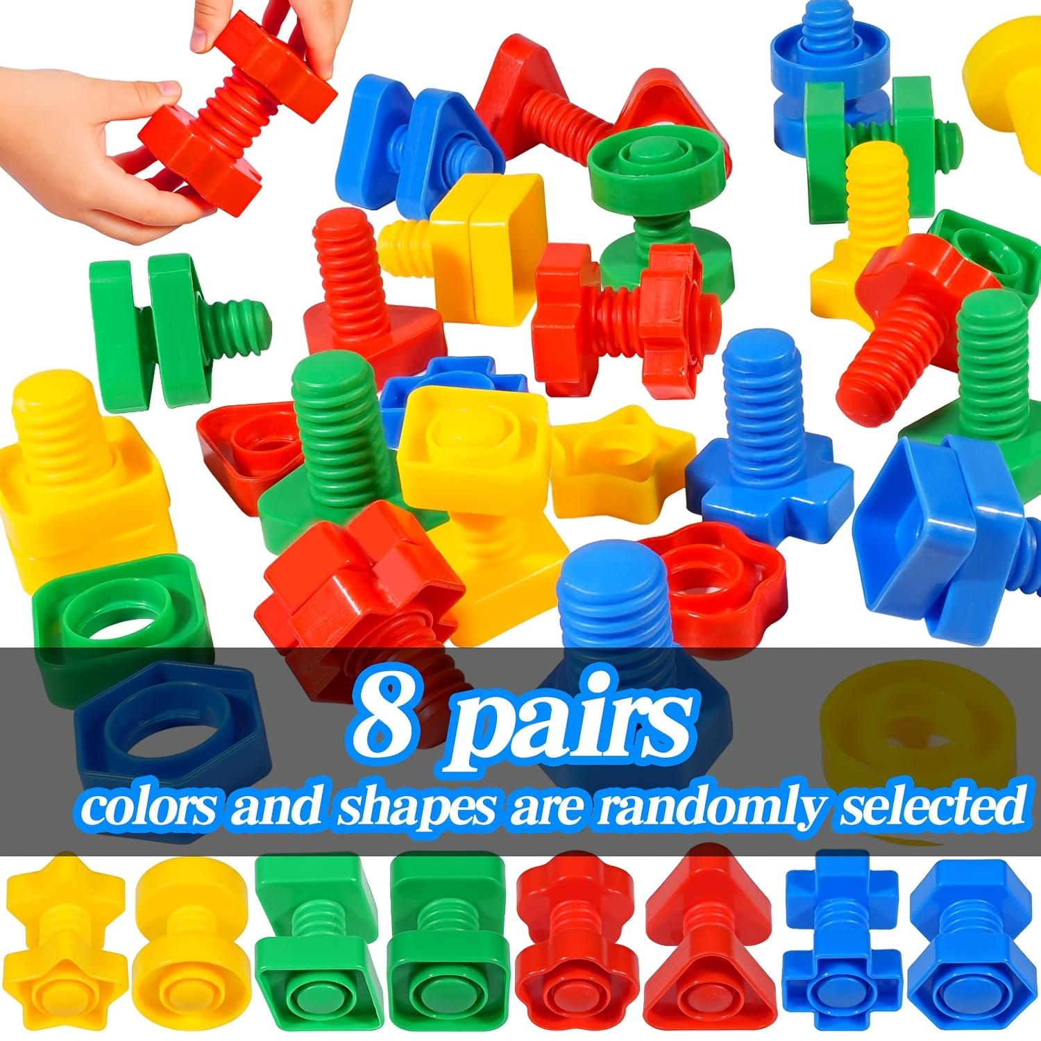 8Pcs Nuts & Bolts Toy, Fine Motor Training, Shape Color Matching, Building Blocks, Educational Screw Nut Set for Kids 8 Pairs
8Pcs Nuts & Bolts Toy, Fine Motor Training, Shape Color Matching, Building Blocks, Educational Screw Nut Set for Kids 8 Pairs