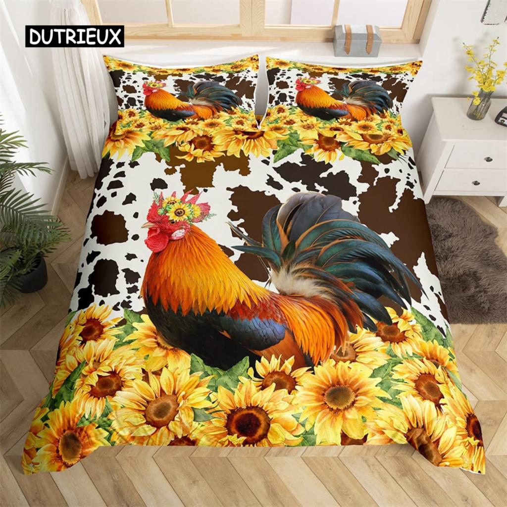 Pastoral Scenery Duvet Cover Twin Size Microfiber Chicken Rooster Sunflower Rustic Barn Country Bedding Set EU single(135x200cm)
Pastoral Scenery Duvet Cover Twin Size Microfiber Chicken Rooster Sunflower Rustic Barn Country Bedding Set EU single(135x200cm)