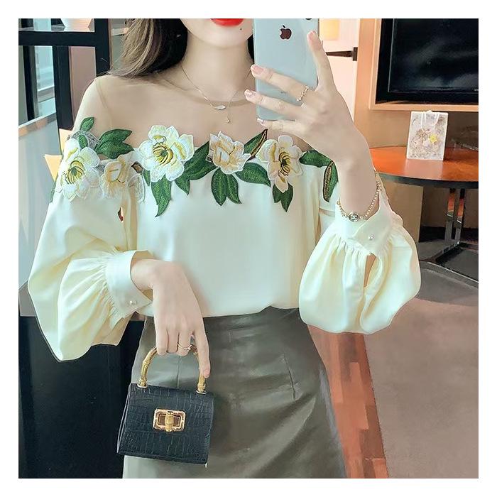 White Rose Embroidered Off-Shoulder Mesh Patchwork Shirt - Women s Spring/Autumn Trendy Loose Top Large абрикосовий
White Rose Embroidered Off-Shoulder Mesh Patchwork Shirt - Women s Spring/Autumn Trendy Loose Top Large абрикосовий