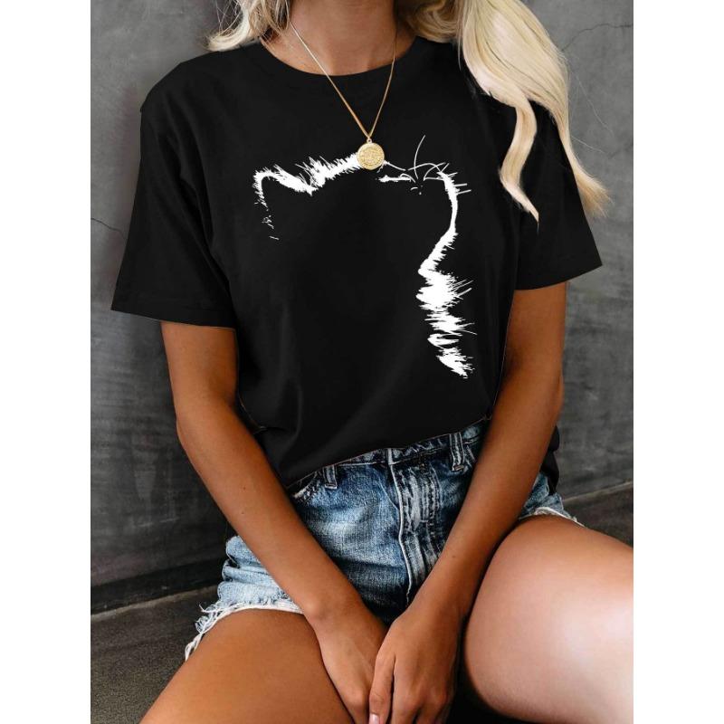 Cat Looking Up Printed Cotton Short-sleeved Casual T-shirt XL
Cat Looking Up Printed Cotton Short-sleeved Casual T-shirt XL