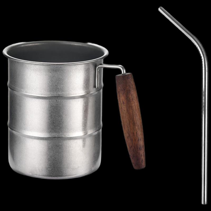 Vintage 500ml Stainless Steel Camping Mug with Wood Handle
Vintage 500ml Stainless Steel Camping Mug with Wood Handle
