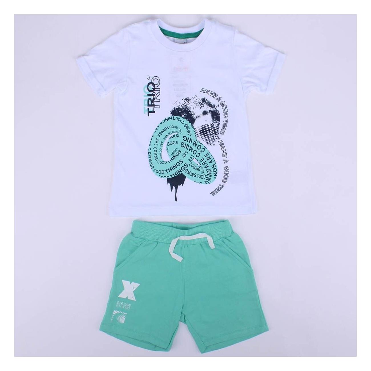 Boy White Green Ring Patterned Shorts 2-Pack Set 
Boy White Green Ring Patterned Shorts 2-Pack Set