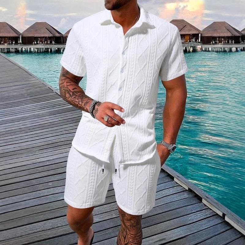 Mens Knitted Short Sleeve Shirt and Shorts Set S білий
Mens Knitted Short Sleeve Shirt and Shorts Set S білий