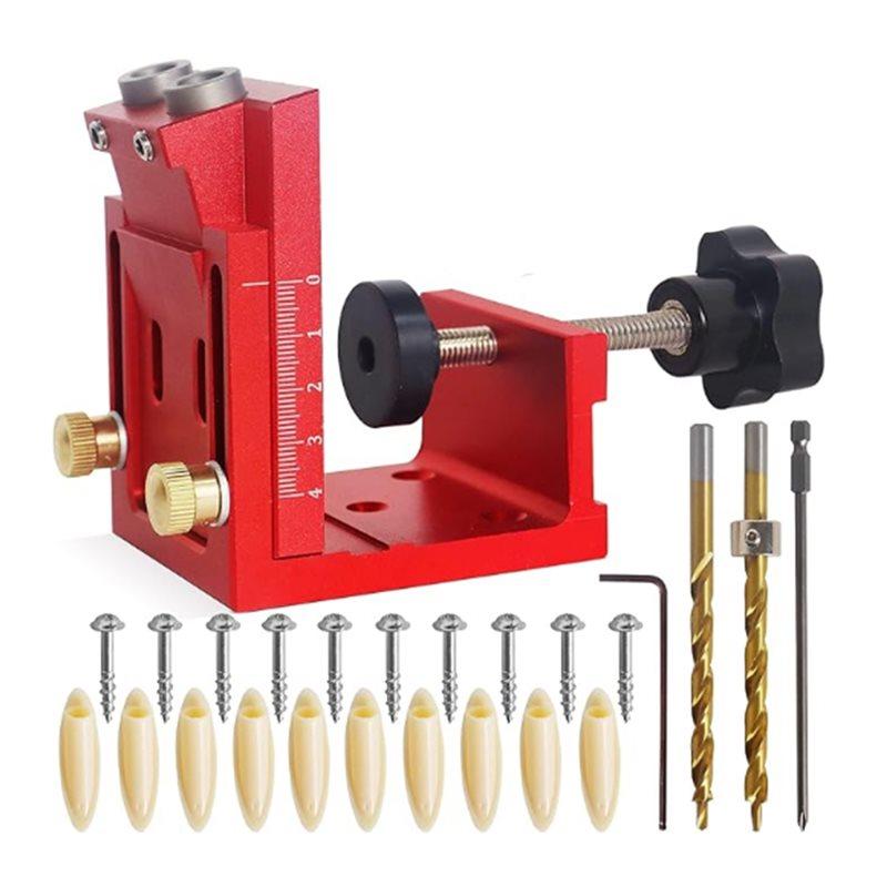 HFM Pocket Hole Jig Kit Pocket Hole Jig Kit Adjustable Woodworking Tools Adjustable Angle Grill Guide Pocket Screw Jig-B61B червоний
HFM Pocket Hole Jig Kit Pocket Hole Jig Kit Adjustable Woodworking Tools Adjustable Angle Grill Guide Pocket Screw Jig-B61B червоний