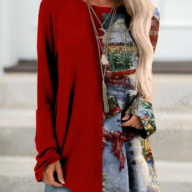 Веселая рождественская футболка Снеговик Футболка 3D Футболка с длинным рукавом Женская футболка Длинная футболка Женская туника Топы Футболки Женская осень XL
Веселая рождественская футболка Снеговик Футболка 3D Футболка с длинным рукавом Женская футболка Длинная футболка Женская туника Топы Футболки Женская осень XL