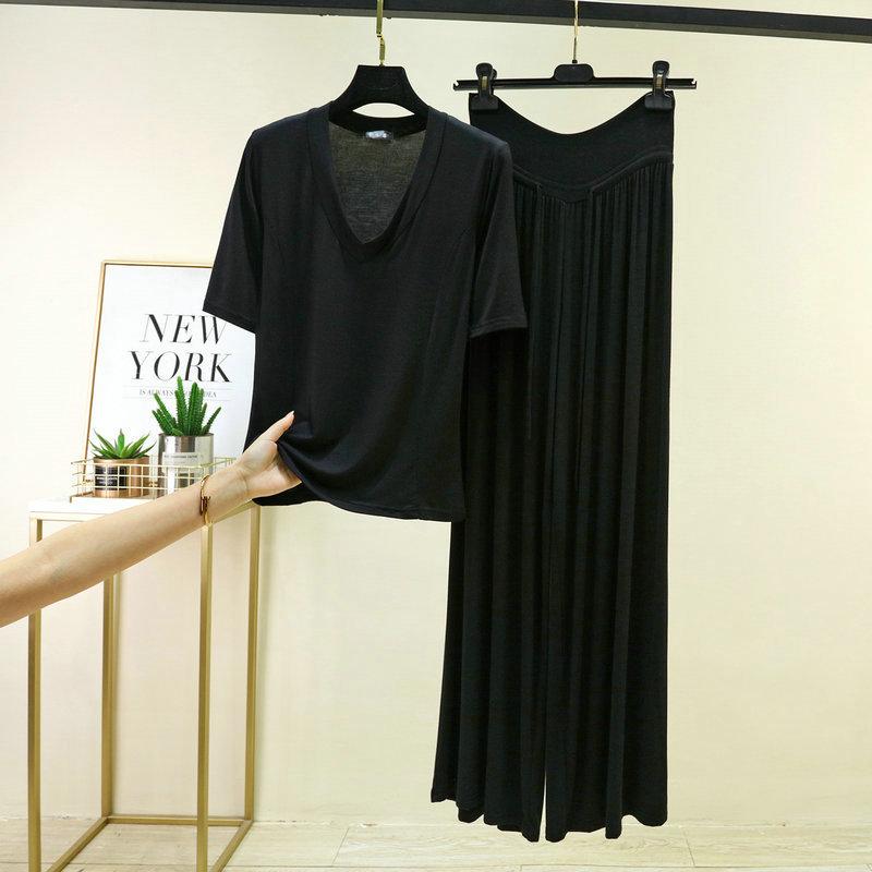 Размеры от M до 6XL Комплекты пижамы из модала Футболка с коротким рукавом и круглым вырезом и брюки с высокой талией на кулиске Широкие брюки Комплект для отдыха Одежда для сна 2 предмета домашняя одежда M
Размеры от M до 6XL Комплекты пижамы из модала Футболка с коротким рукавом и круглым вырезом и брюки с высокой талией на кулиске Широкие брюки Комплект для отдыха Одежда для сна 2 предмета домашняя одежда M