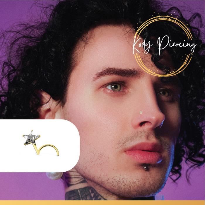 KODY PIERCING Изогнутый стержень из золота 14 карат, украшенный звездочкой из циркона диаметром 3 мм.
KODY PIERCING Изогнутый стержень из золота 14 карат, украшенный звездочкой из циркона диаметром 3 мм.