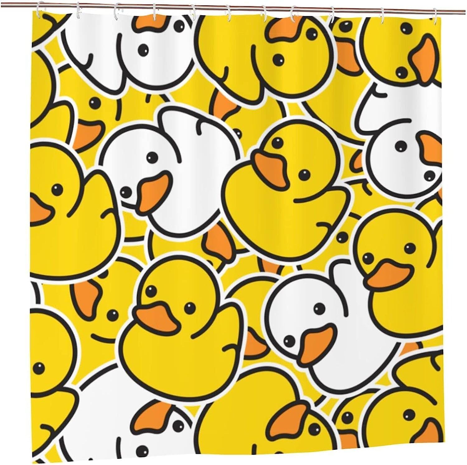Cute Rubber Ducky Shower Curtain Waterproof Polyester Fabric Yellow Cartoon Ducks Bath Curtain With 12 Hooks, Shower Curtains W60H190(CM)-1 Pcs
Cute Rubber Ducky Shower Curtain Waterproof Polyester Fabric Yellow Cartoon Ducks Bath Curtain With 12 Hooks, Shower Curtains W60H190(CM)-1 Pcs
