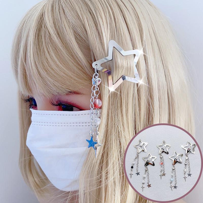 Y2K Star Hair Clip For Women Girls Cute Punk Metal Pentagram Fringe Pendant Barrettes BB Clips Hairpin Sweet Kawaii Hair Accessories Ornaments A
Y2K Star Hair Clip For Women Girls Cute Punk Metal Pentagram Fringe Pendant Barrettes BB Clips Hairpin Sweet Kawaii Hair Accessories Ornaments A