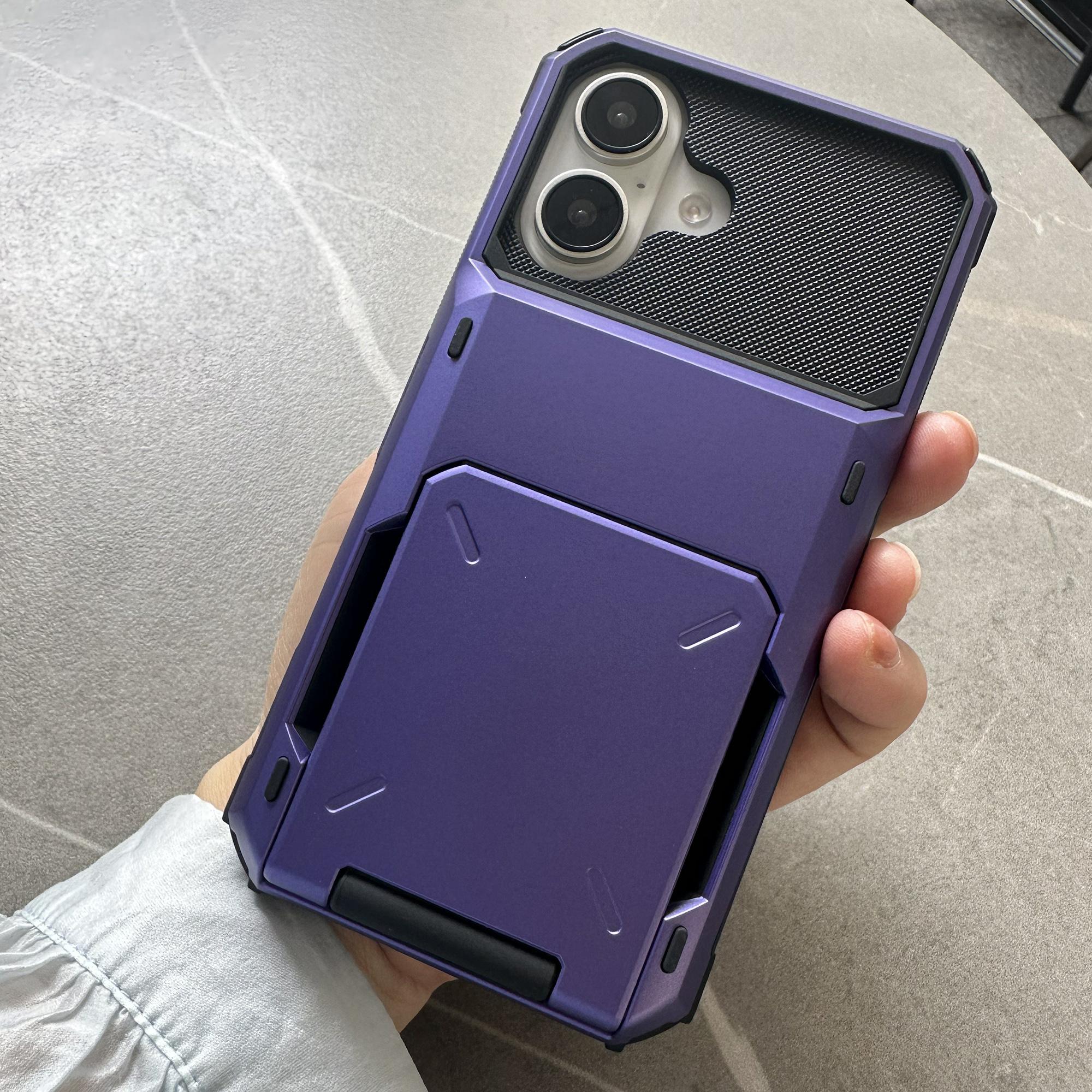 For iPhone 16 Plus Case PC+TPU Dual Layer Back Phone Cover with Card Holder Purple
For iPhone 16 Plus Case PC+TPU Dual Layer Back Phone Cover with Card Holder Purple