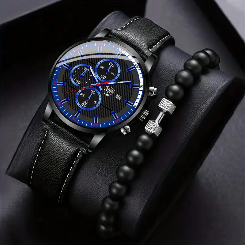 Модные мужские часы с календарем, мужские деловые кварцевые наручные часы, мужские аналоговые часы из искусственной кожи, браслет, набор часов с датой
Модные мужские часы с календарем, мужские деловые кварцевые наручные часы, мужские аналоговые часы из искусственной кожи, браслет, набор часов с датой