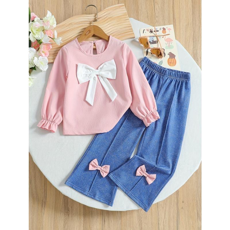 Девочки Осенний Комплект из Двух Предметов: Топ с Длинным Рукавом и Круглым Вырезом, с Бантом, Длинные Брюки Прямого Кроя, Подходит для Повседневной Носки, для Улицы 150cm
Девочки Осенний Комплект из Двух Предметов: Топ с Длинным Рукавом и Круглым Вырезом, с Бантом, Длинные Брюки Прямого Кроя, Подходит для Повседневной Носки, для Улицы 150cm