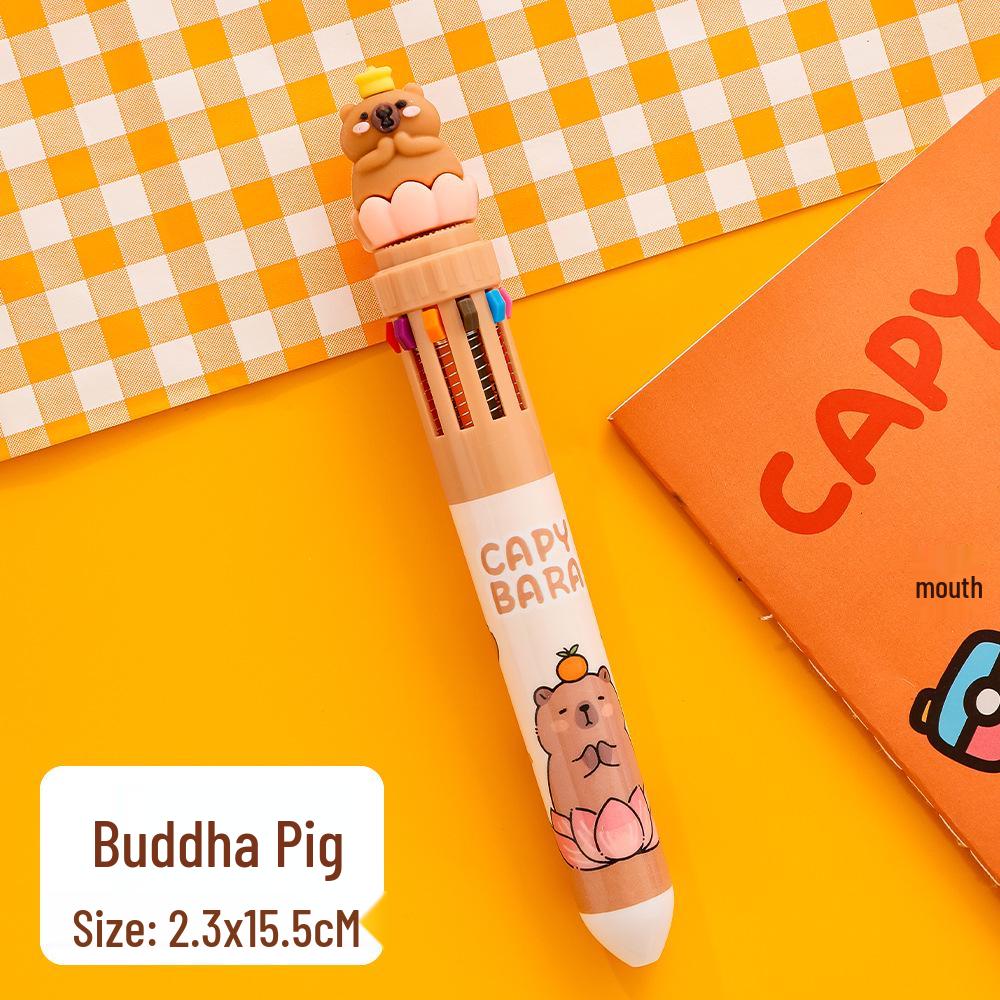 Capybara Ten-Color Cute Multi-Color Clickable Ballpoint Pens - Student Stationery & Small Gifts 0.5 Bullet Type
Capybara Ten-Color Cute Multi-Color Clickable Ballpoint Pens - Student Stationery & Small Gifts 0.5 Bullet Type