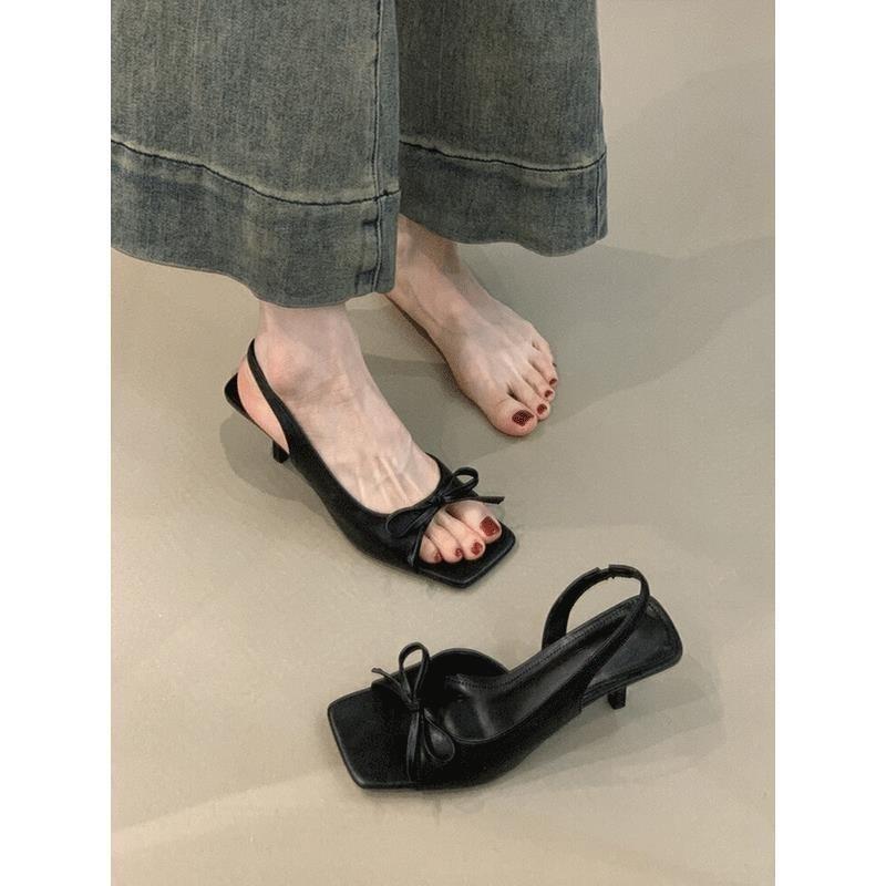 Temperament socialite niche bow open-toed square head sandals women s high heels stiletto 35
Temperament socialite niche bow open-toed square head sandals women s high heels stiletto 35