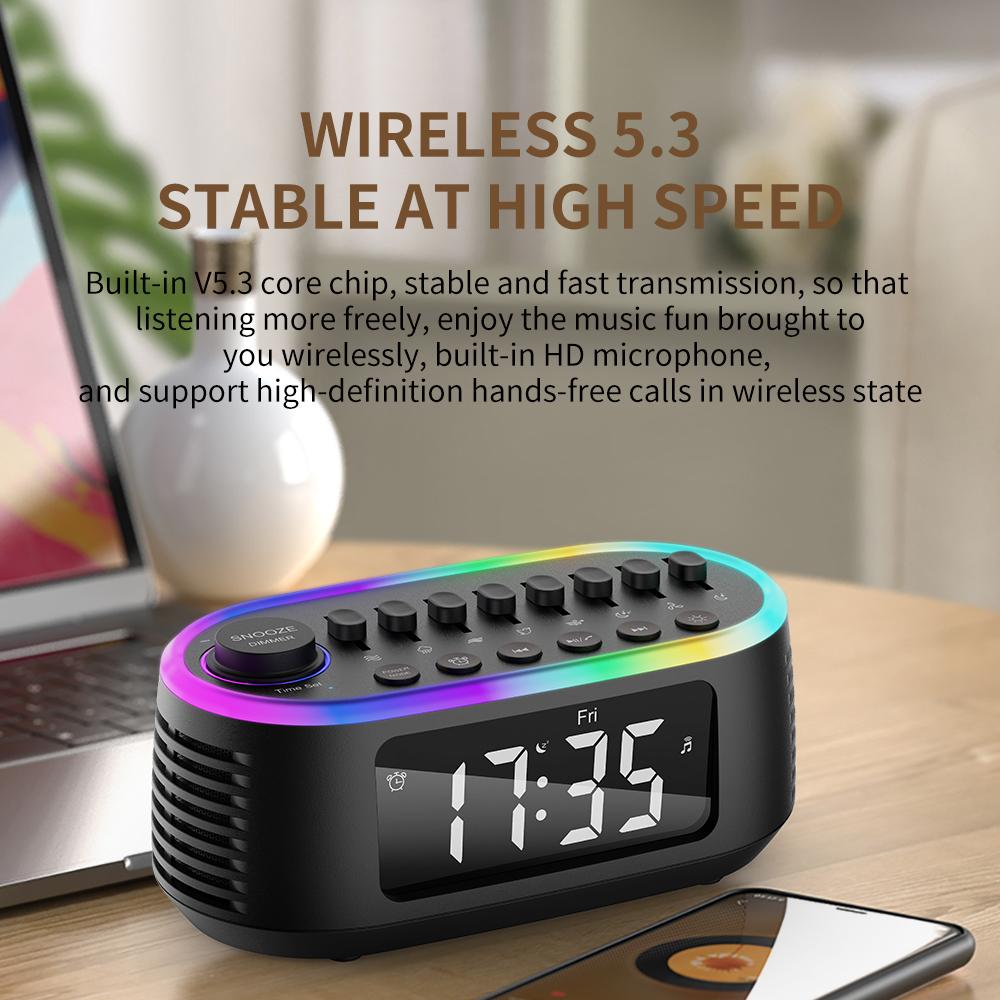 CYBORIS T13 Natural Sounds White Noise Alarm Clock Bluetooth-compatible Speaker with Ambient Light Pink
CYBORIS T13 Natural Sounds White Noise Alarm Clock Bluetooth-compatible Speaker with Ambient Light Pink