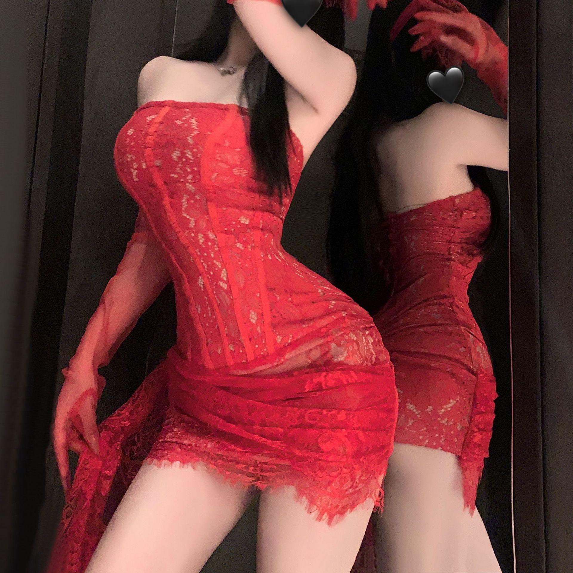 Pure lace hottie splicing strap tube top dress fishbone slim backless slim sexy skirt L【 60-70kg 】
Pure lace hottie splicing strap tube top dress fishbone slim backless slim sexy skirt L【 60-70kg 】