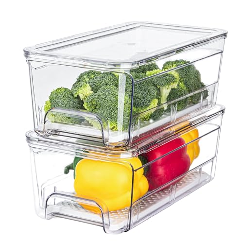 Refrigerator Storage Boxes, 2-Pack Stackable Drawer Kitchen Storage Boxes for Easy Access, Organize and Keep Fruits and Vegetables Fresh in the Refrig
Refrigerator Storage Boxes, 2-Pack Stackable Drawer Kitchen Storage Boxes for Easy Access, Organize and Keep Fruits and Vegetables Fresh in the Refrig