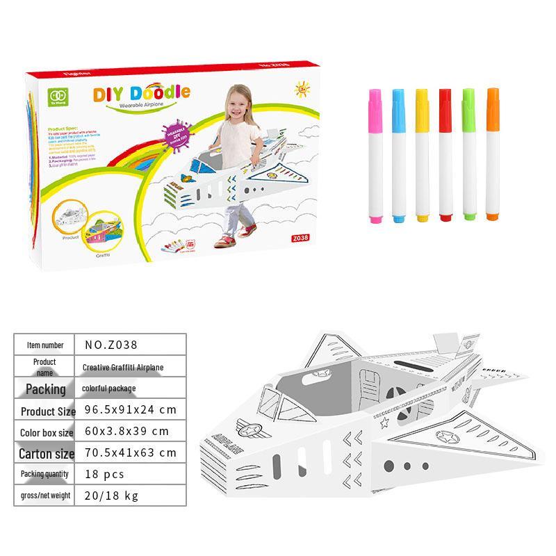 Большая модель самолета-раскраски для детей - Носимый картонный пазл для раннего развития
Большая модель самолета-раскраски для детей - Носимый картонный пазл для раннего развития