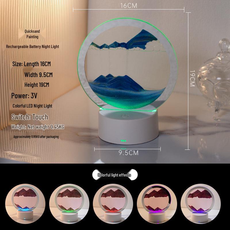 3D Hourglass Sand Painting Night Light for Living Room or Bedroom White Base, 16cm Diameter
3D Hourglass Sand Painting Night Light for Living Room or Bedroom White Base, 16cm Diameter