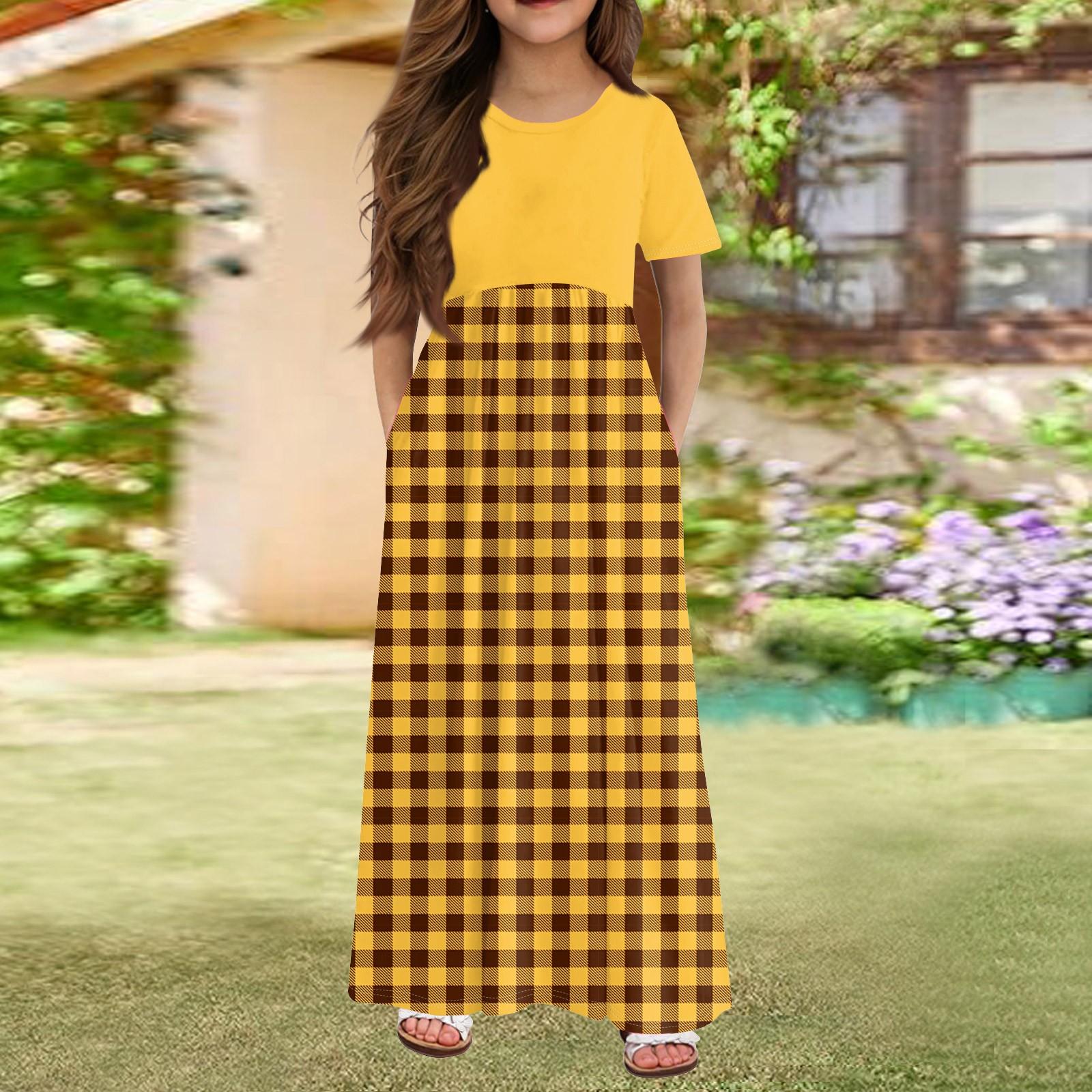 Длинное летнее платье для девочек - платье макси с короткими рукавами и карманами для детей 4-14 лет 160 жёлтый
Длинное летнее платье для девочек - платье макси с короткими рукавами и карманами для детей 4-14 лет 160 жёлтый