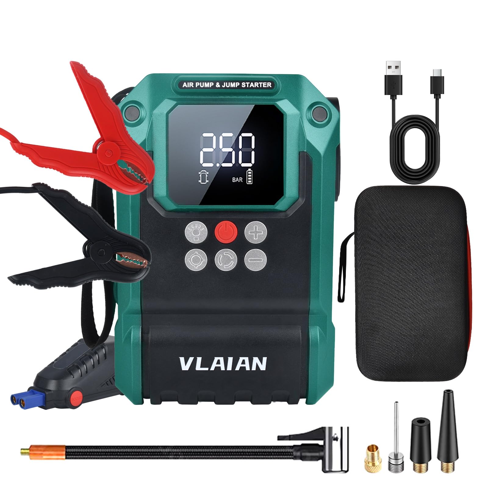 TALLPOWER Jump Starter Electric Air Pump Engine Starter with Safety Protection, Large Capacity 16800mAh, Peak Current 2000A, 12V, Built-in Super Capac
TALLPOWER Jump Starter Electric Air Pump Engine Starter with Safety Protection, Large Capacity 16800mAh, Peak Current 2000A, 12V, Built-in Super Capac