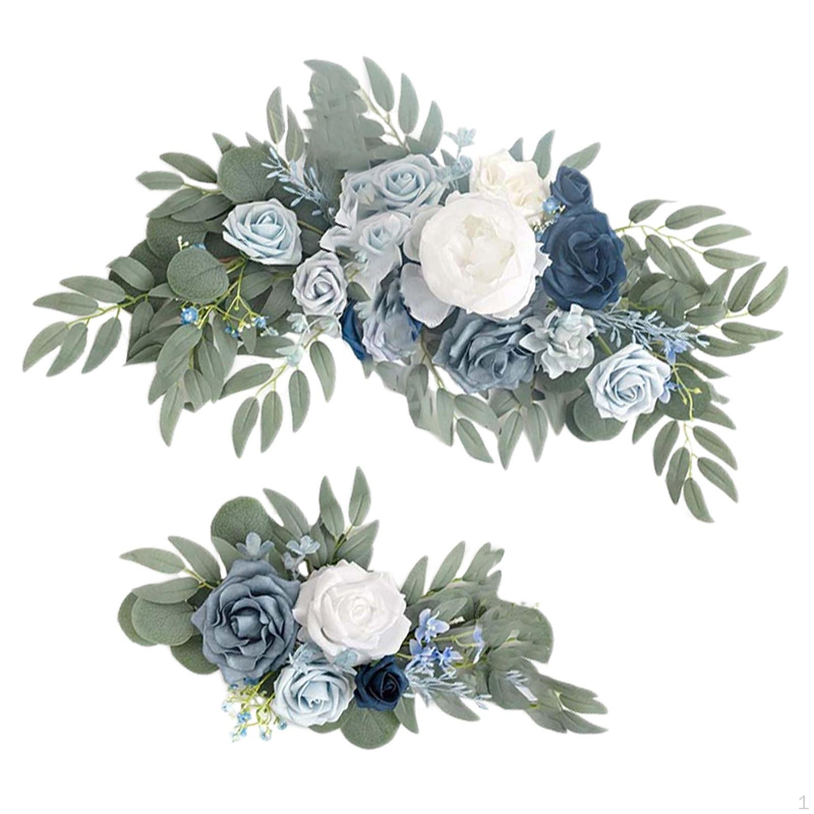 Цветочный Swag ручной работы, висящий с зелеными листьями, свадебная арка, венок из роз для фона Option 5 K