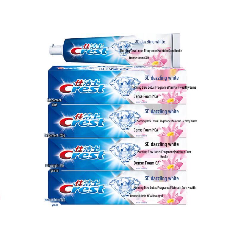 Crest 3D White Morning Dew Lotus Toothpaste 4-Pack + Tissues
Crest 3D White Morning Dew Lotus Toothpaste 4-Pack + Tissues