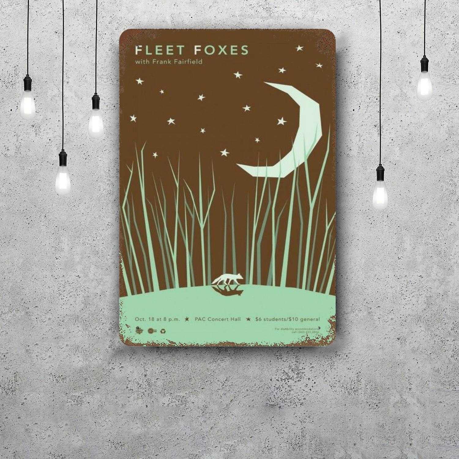Fleet Foxes Decor Poster Vintage Tin Sign Metal Sign Decorative Plaque for Pub Bar Man Cave Club Wall Decoration 20x30cm(7.8x11.8inch)
Fleet Foxes Decor Poster Vintage Tin Sign Metal Sign Decorative Plaque for Pub Bar Man Cave Club Wall Decoration 20x30cm(7.8x11.8inch)