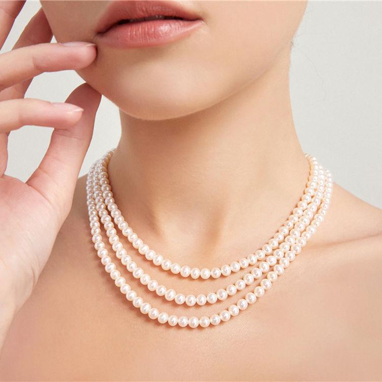 NK-251 Retro Three-Layer Glass Pearl Necklace - Vintage Style Clavicle Chain for Women
NK-251 Retro Three-Layer Glass Pearl Necklace - Vintage Style Clavicle Chain for Women