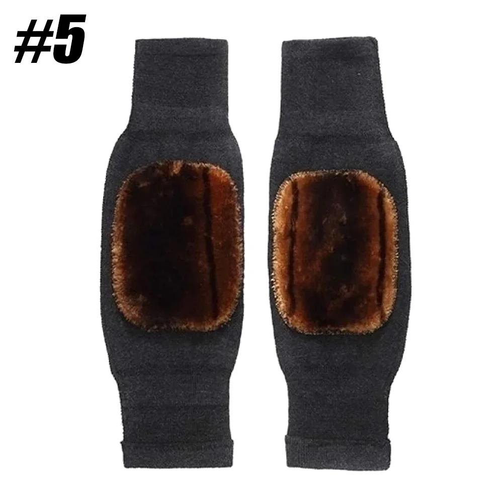 1 пара унисекс кашемировых шерстяных наколенников, зимние теплые термонаколенники, утолщенные, удлиненные, дышащие, эластичные наколенники