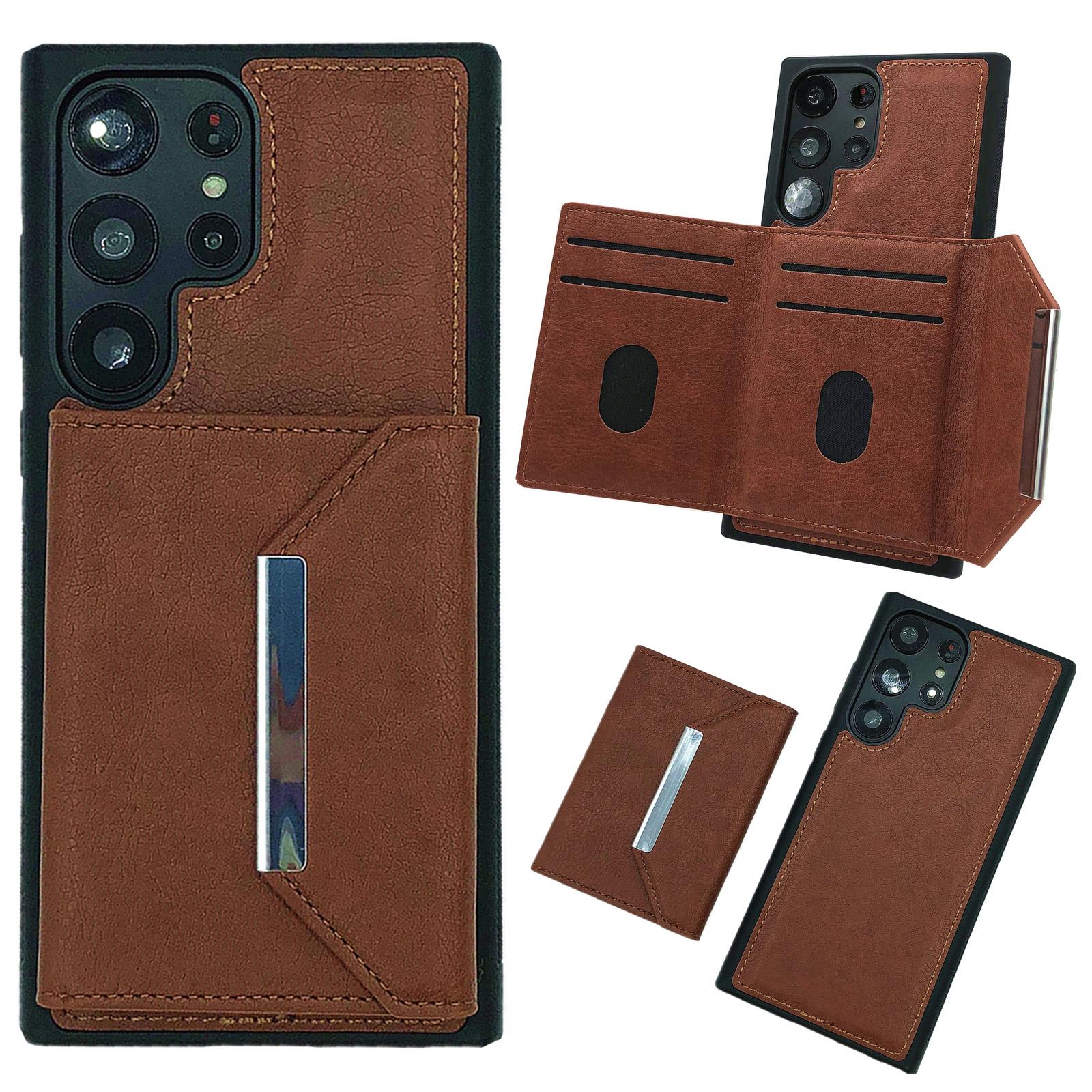 For Samsung Galaxy S23 Ultra Case Leather+TPU Phone Cover with Detachable Card Bag Brown
For Samsung Galaxy S23 Ultra Case Leather+TPU Phone Cover with Detachable Card Bag Brown