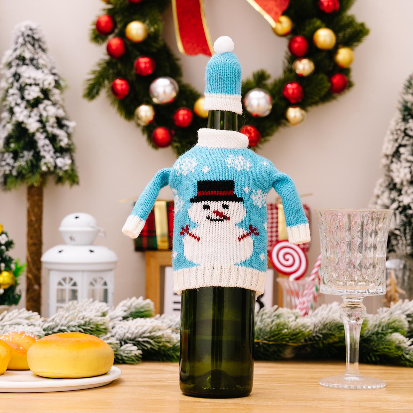 Creative Knitted Christmas Wine Bottle Set Wine Bottle Covers Sleeve Santa Snowman Xmas New Year Navidad Dinner Table Decor
Creative Knitted Christmas Wine Bottle Set Wine Bottle Covers Sleeve Santa Snowman Xmas New Year Navidad Dinner Table Decor