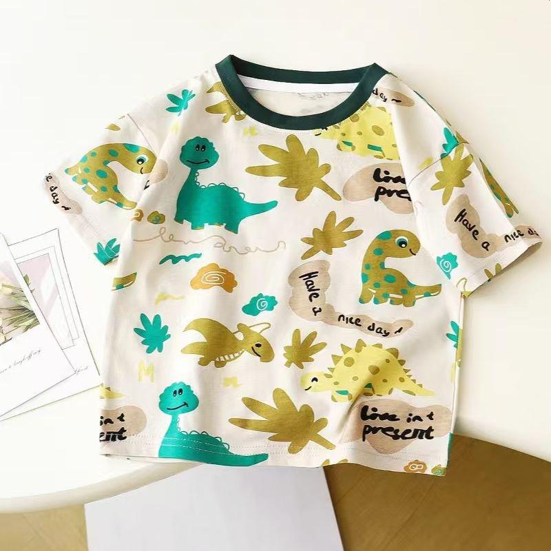 Children Boys Cotton Short Sleeve Tops Summer New Dinosaur Printed Kids Babys Boys T-shirts Loose Thin Contrast Toddler Boys Tee 80
Children Boys Cotton Short Sleeve Tops Summer New Dinosaur Printed Kids Babys Boys T-shirts Loose Thin Contrast Toddler Boys Tee 80