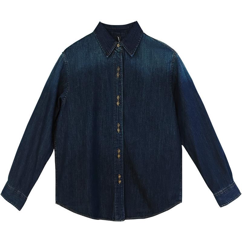 Gradient Blue Denim Shirt for Women s Spring and Autumn New Layered Tops for Hong Kong Style Shoulder Shirt M
Gradient Blue Denim Shirt for Women s Spring and Autumn New Layered Tops for Hong Kong Style Shoulder Shirt M