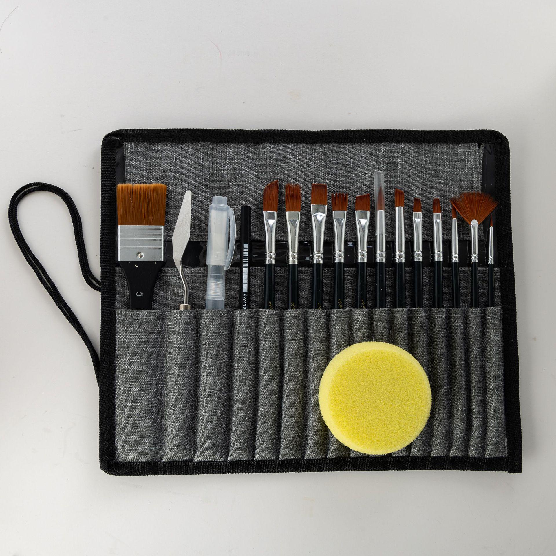 24-Piece Canvas Bag Oil Painting Brush Set with Nylon Silver-Gray Handles for Gouache and Watercolor Silver-gray handle
24-Piece Canvas Bag Oil Painting Brush Set with Nylon Silver-Gray Handles for Gouache and Watercolor Silver-gray handle