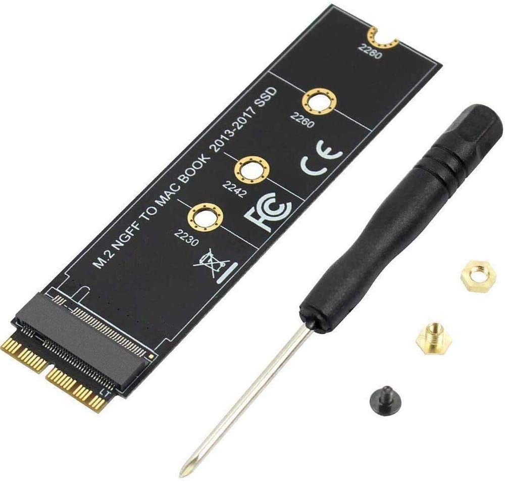 olivins NVMe SSD Converter Card Adapter Card Upgrade Kit для Macbook Air M.2 (2013-2017 рр) чорний
olivins NVMe SSD Converter Card Adapter Card Upgrade Kit для Macbook Air M.2 (2013-2017 рр) чорний